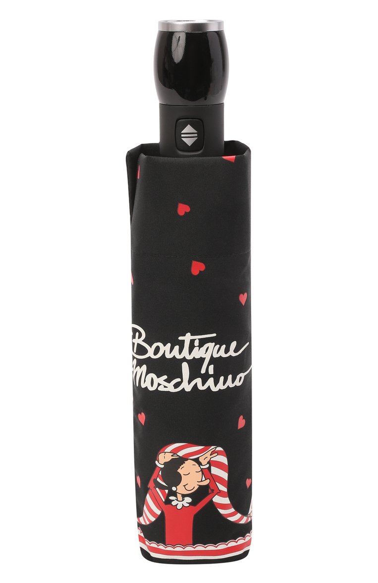 Женский складной зонт MOSCHINO черного цвета, арт. 7961-0PENCL0SE | Фото 5 (Материал: Синтетический материал, Металл, Текстиль; Региональные ограничения белый список (Axapta Mercury): RU; Нос: Не проставлено)