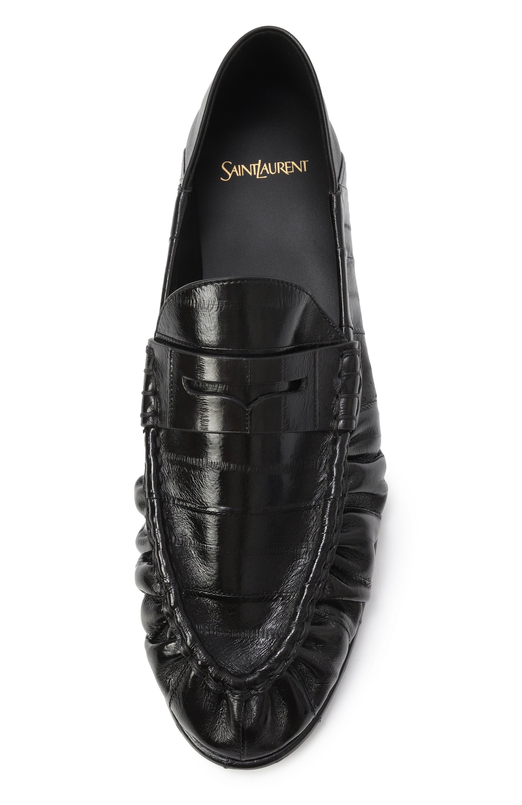 Кожаные лоферы SAINT LAURENT, арт. 818401/0WXAC, фото 6