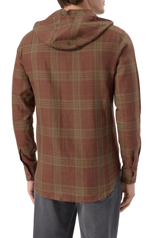 Льняная рубашка Kiton UMCMARH0926910 Коричневый  UMCMARH0926910 Фото 4