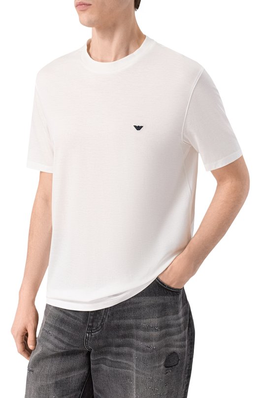 Футболка из лиоцелла и хлопка Emporio Armani EM004592/AF13747 Белый  EM004592/AF13747 Фото 3