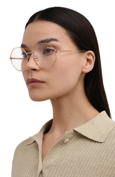 Женские оправа DIOR EYEWEAR золотого цвета, арт. GEMDI0R0 R2U E000 | Фото 2 (Тип очков: Оправа; Региональные ограничения белый список (Axapta Mercury): Не проставлено; Нос: Не проставлено; Материал: Металл; Оптика Гендер: оптика-женское; Очки форма: Круглые)