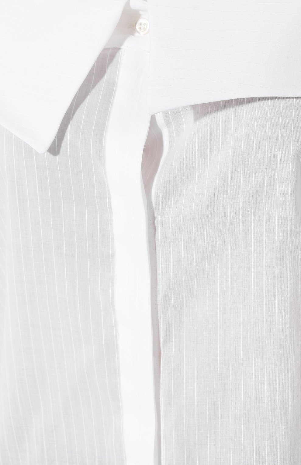 Хлопковая блузка VICTORIA, VICTORIA BECKHAM белого цвета по цене 20500 руб., арт. SHVV 148A SS19 SHEER STRIPE, фото 5 Хлопковая блузка VICTORIA, VICTORIA BECKHAM, арт. SHVV 148A SS19 SHEER STRIPE, фото 5