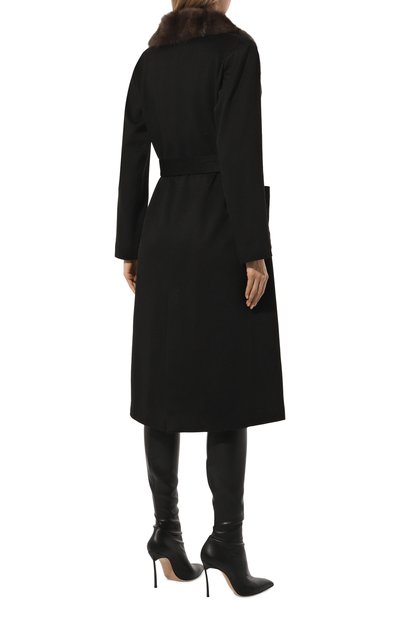 Кашемировое пальто с отделкой из меха соболя SIMONETTA RAVIZZA, арт. F04C0148T2Z1A, фото 4