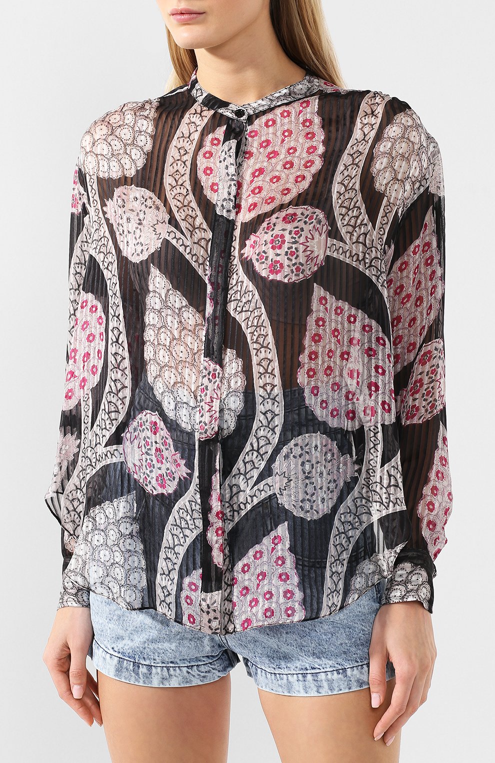 Шелковая блузка с принтом ISABEL MARANT, арт. HT1250-19E014I/DAWS, фото 3