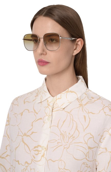 Женские солнцезащитные очки RAY-BAN желтого цвета, арт. 3713D-003/2Q | Фото 2 (Нос: Не проставлено; Материал: Металл; Региональные ограничения белый список (Axapta Mercury): Не проставлено)