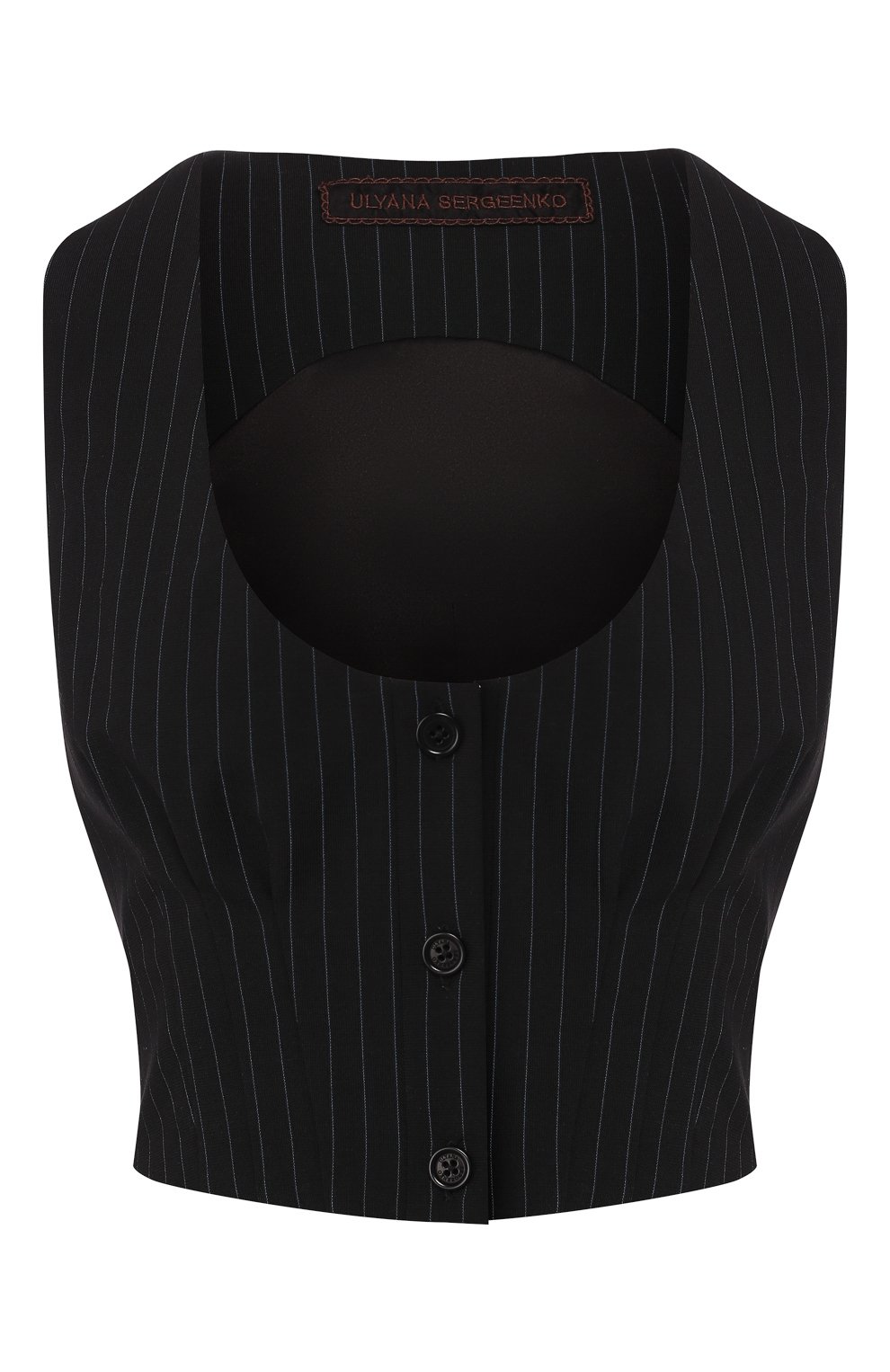 Жилет ULYANA SERGEENKO черного цвета по цене 60000 руб., арт. 1297т18 (GLT001FW18P), фото 1 Жилет ULYANA SERGEENKO, арт. 1297т18 (GLT001FW18P), фото 1