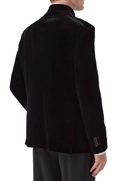 Бархатный пиджак GIORGIO ARMANI черного цвета по цене 297500 руб., арт. GM004677/TE10046, фото 4 Бархатный пиджак GIORGIO ARMANI, арт. GM004677/TE10046, фото 4