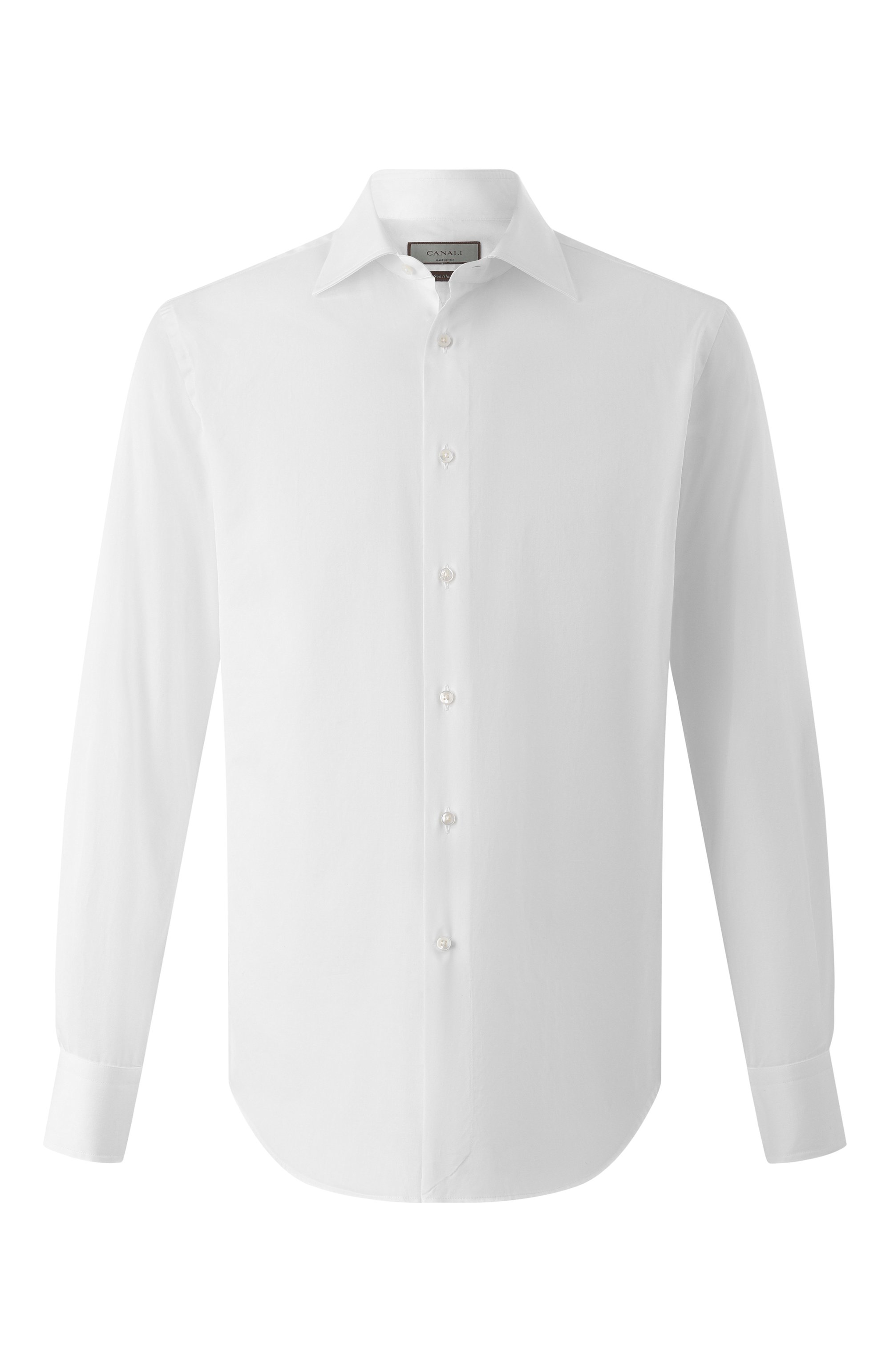 Хлопковая сорочка CANALI белого цвета по цене 52750 руб., арт. ECL7018/GX03324, фото 1 Хлопковая сорочка CANALI, арт. ECL7018/GX03324, фото 1