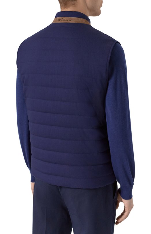 Шерстяной жилет Kiton UW2075V0835F01 Синий  UW2075V0835F01 Фото 4