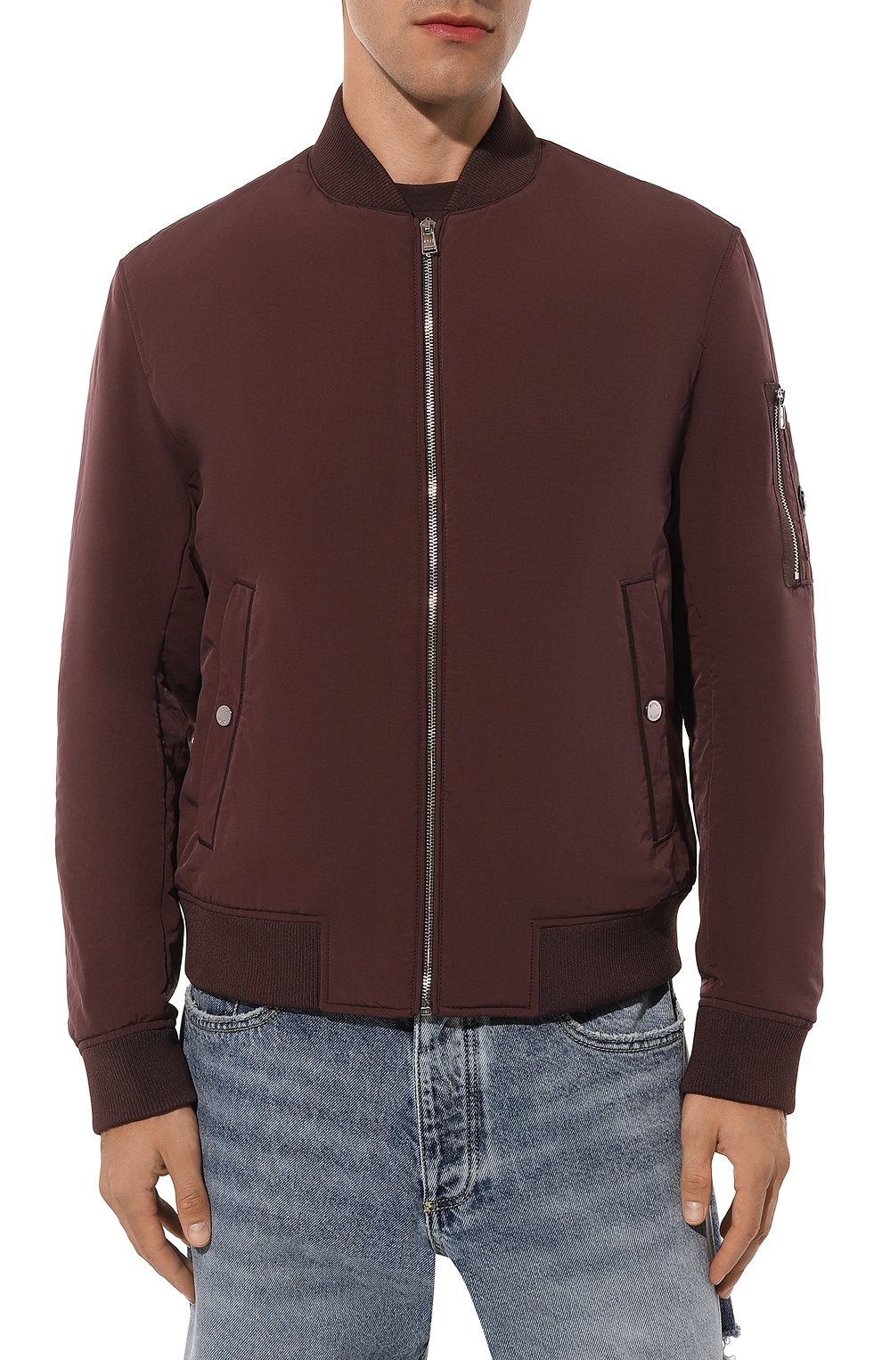 Утепленный бомбер BOSS бордового цвета по цене 39200 руб., арт. 50519981, фото 3 Утепленный бомбер BOSS, арт. 50519981, фото 3