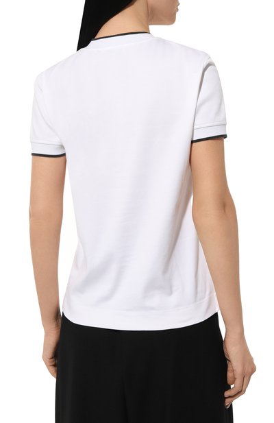 Хлопковая футболка BRUNELLO CUCINELLI белого цвета по цене 99450 руб., арт. ML824B1372, фото 4 Хлопковая футболка BRUNELLO CUCINELLI, арт. ML824B1372, фото 4