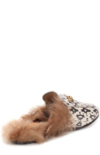 Кожаные сабо princetown с пряжкой-трензелем GUCCI, арт. 397749/L0080, фото 3