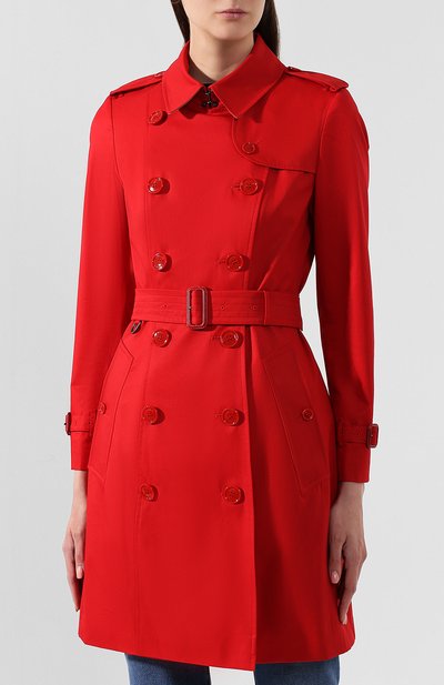 Хлопковый тренч chelsea BURBERRY красного цвета по цене 266000 руб., арт. 8010041, фото 3 Хлопковый тренч chelsea BURBERRY, арт. 8010041, фото 3
