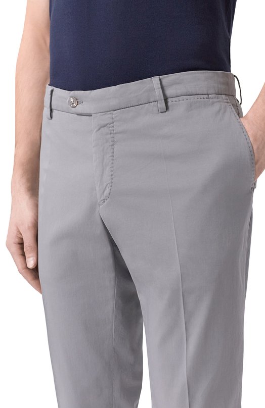 Брюки из хлопка и шелка Marco Pescarolo SLIM80/5300 Серый  SLIM80/5300 Фото 5