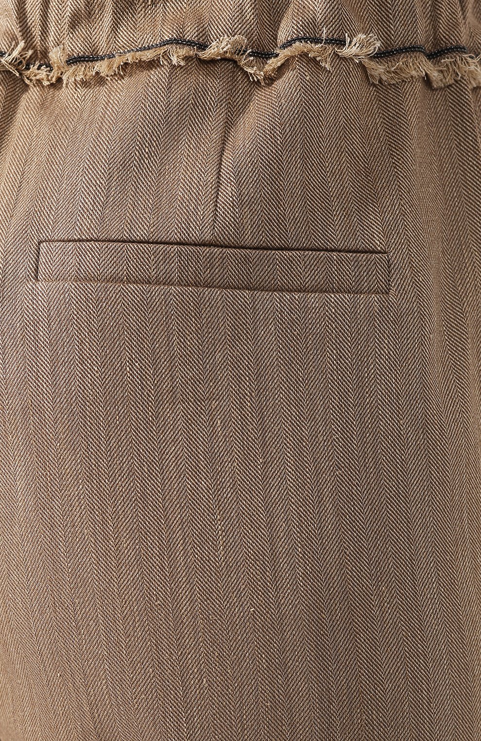 Брюки из хлопка и льна BRUNELLO CUCINELLI бежевого цвета по цене 115000 руб., арт. MF578P6905, фото 5 Брюки из хлопка и льна BRUNELLO CUCINELLI, арт. MF578P6905, фото 5