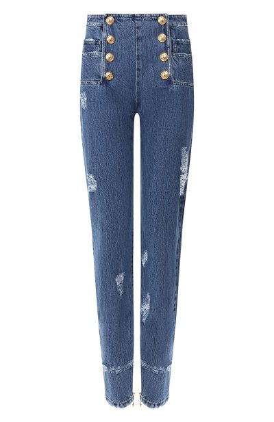 Женские джинсы с потертостями BALMAIN, арт. RF25263/D045