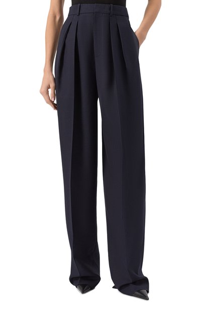 Шерстяные брюки SAINT LAURENT темно-синего цвета по цене 192000 руб., арт. 824389/Y5K32, фото 3 Шерстяные брюки SAINT LAURENT, арт. 824389/Y5K32, фото 3