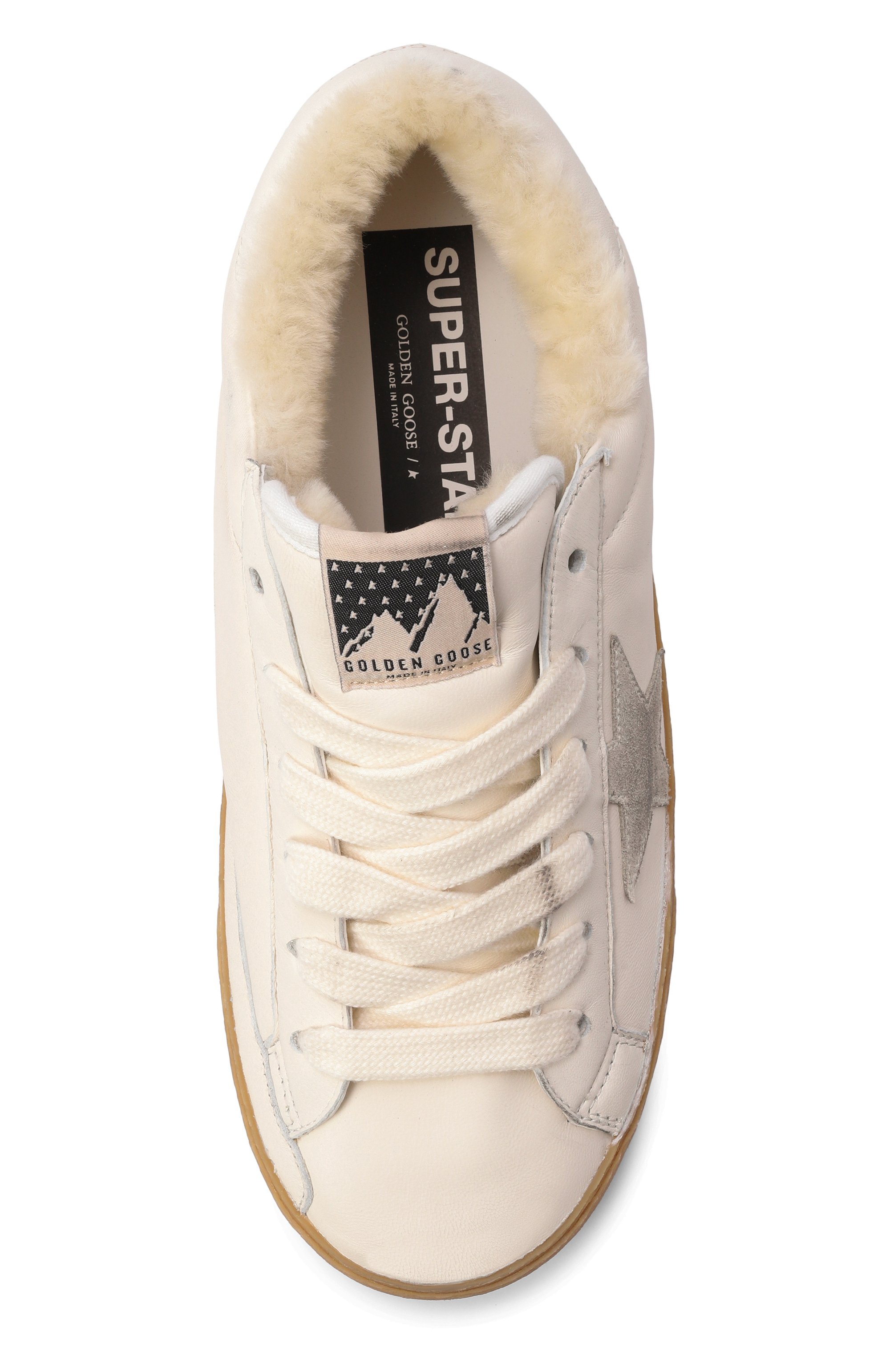 Кожаные кеды super-star GOLDEN GOOSE DELUXE BRAND кремового цвета по цене 84500 руб., арт. GWF00828.F006572, фото 6 Кожаные кеды super-star GOLDEN GOOSE DELUXE BRAND, арт. GWF00828.F006572, фото 6