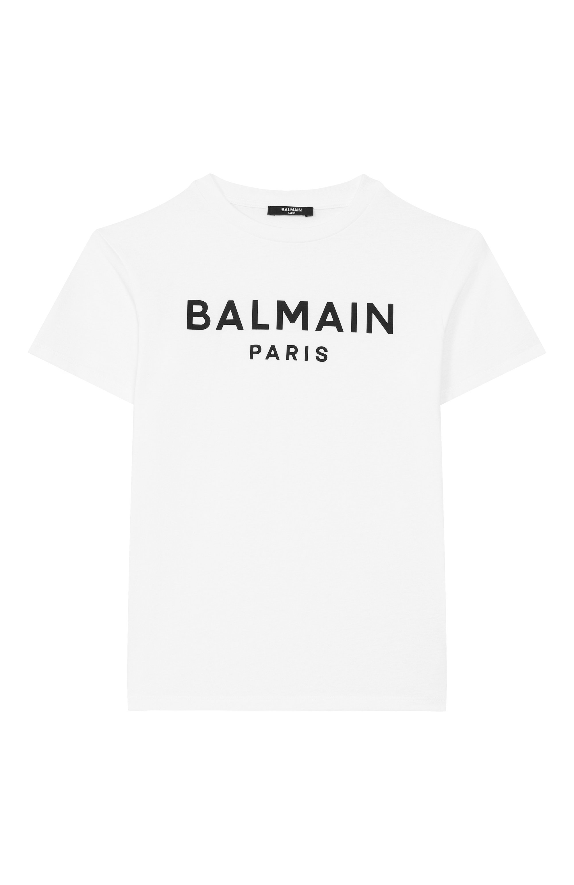 Хлопковая футболка BALMAIN белого цвета по цене 16500 руб., арт. BX8P01, фото 1 Хлопковая футболка BALMAIN, арт. BX8P01, фото 1