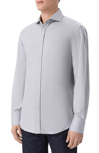 Рубашка из хлопка и лиоцелла BRUNELLO CUCINELLI, арт. MY6371718, фото 3