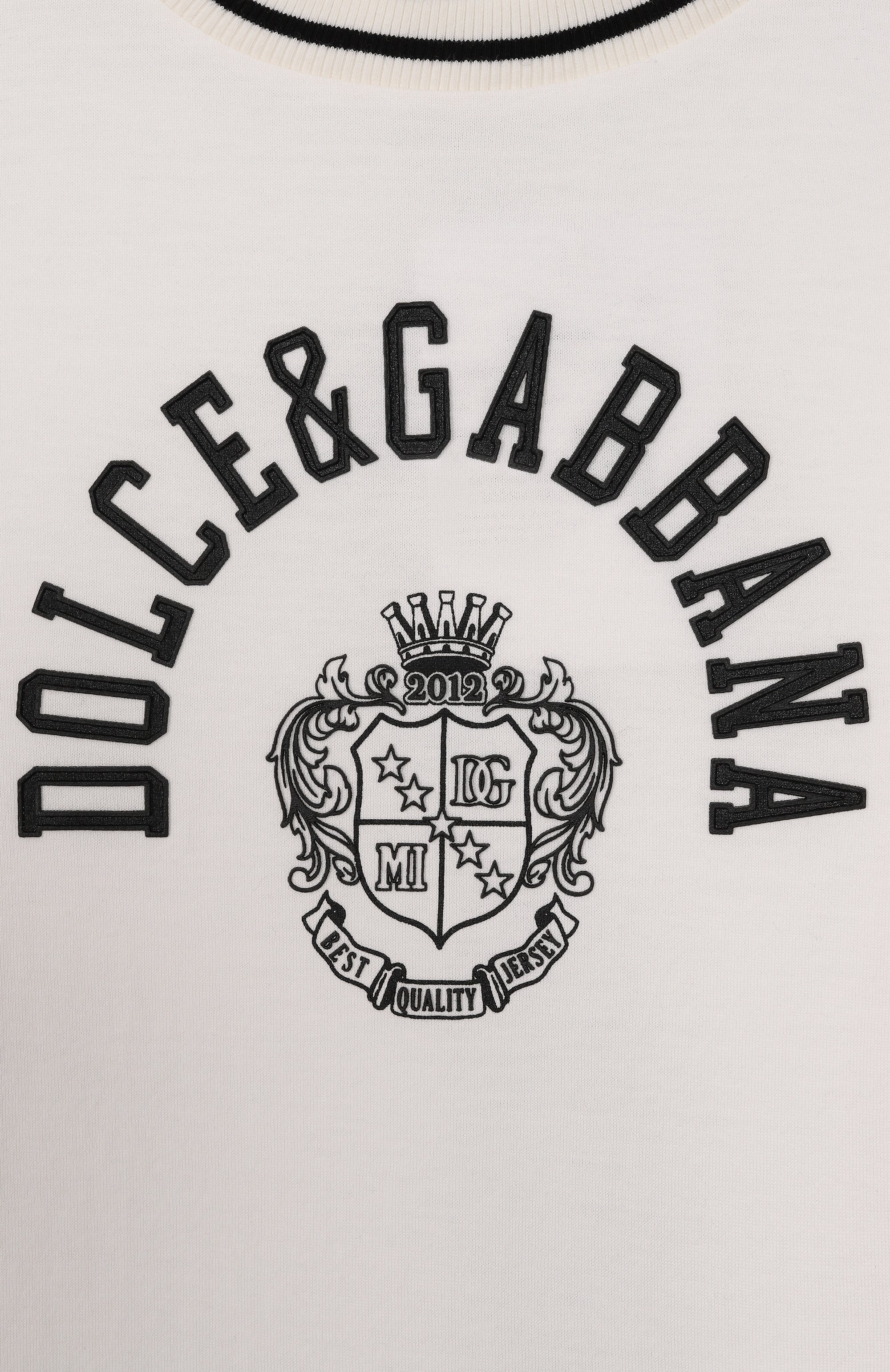 Хлопковая футболка DOLCE & GABBANA молочного цвета по цене 33300 руб., арт. L4JTHV/G7PT0_001, фото 3 Хлопковая футболка DOLCE & GABBANA, арт. L4JTHV/G7PT0_001, фото 3