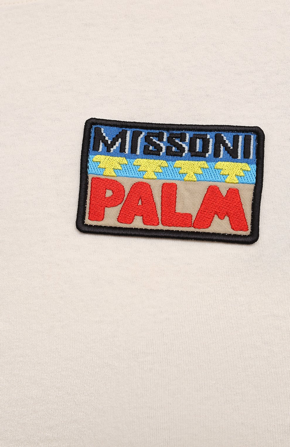 Хлопковая футболка PALM ANGELS кремового цвета по цене 34150 руб., арт. PWAA040F21JER0030384, фото 5 Хлопковая футболка PALM ANGELS, арт. PWAA040F21JER0030384, фото 5