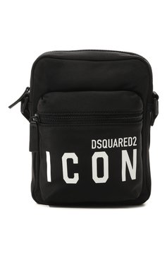 Мужская текстильная сумка icon DSQUARED2 черного цвета, арт. CBM0023 11703199 | Фото 1 (Материал сплава: Проставлено; Ремень/цепочка: На ремешке; Материал: Текстиль; Драгоценные камни: Проставлено; Размер: small)