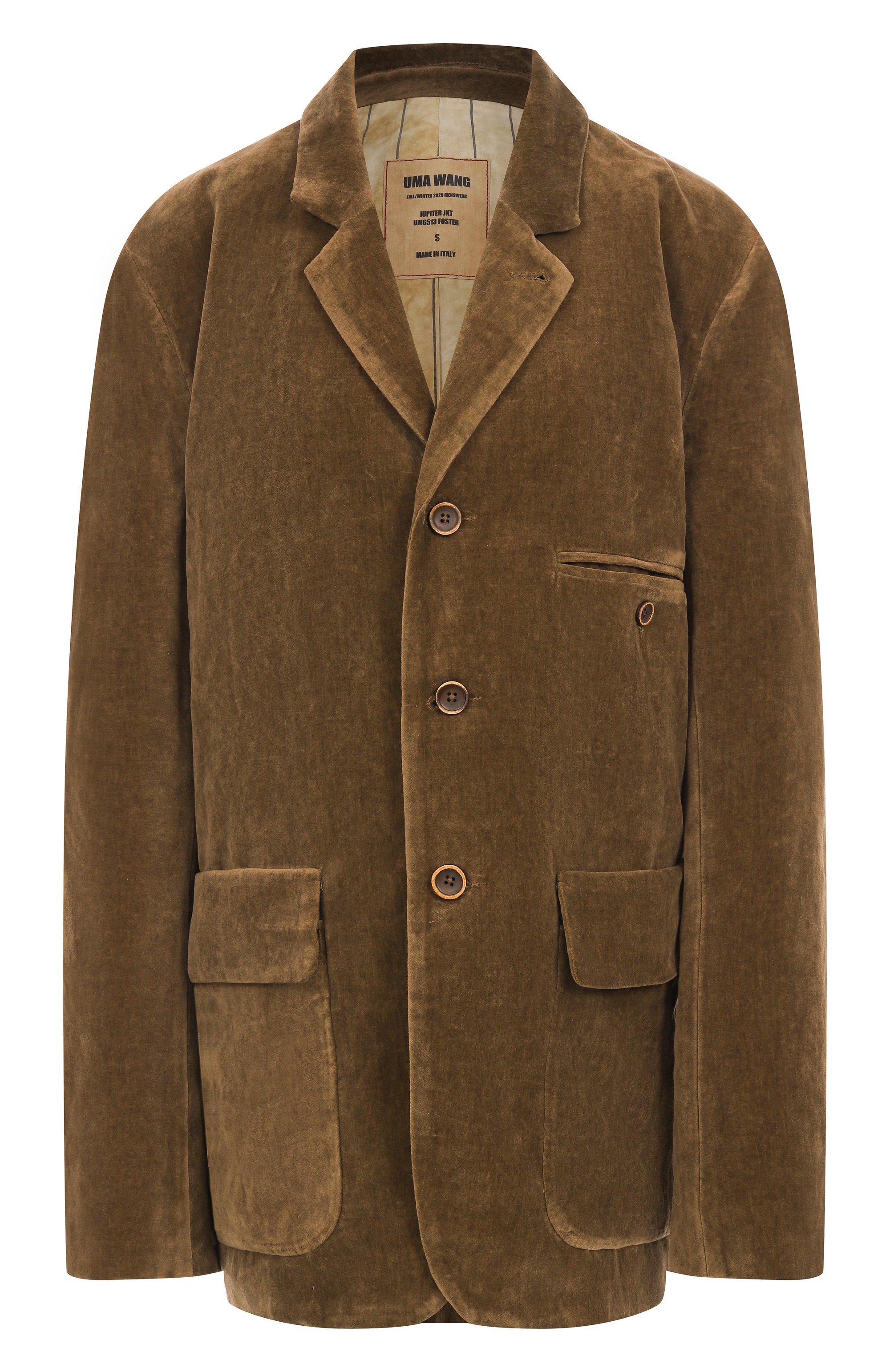 Бархатный жакет UMA WANG светло-коричневого цвета по цене 199500 руб., арт. UM6513, фото 1 Бархатный жакет UMA WANG, арт. UM6513, фото 1