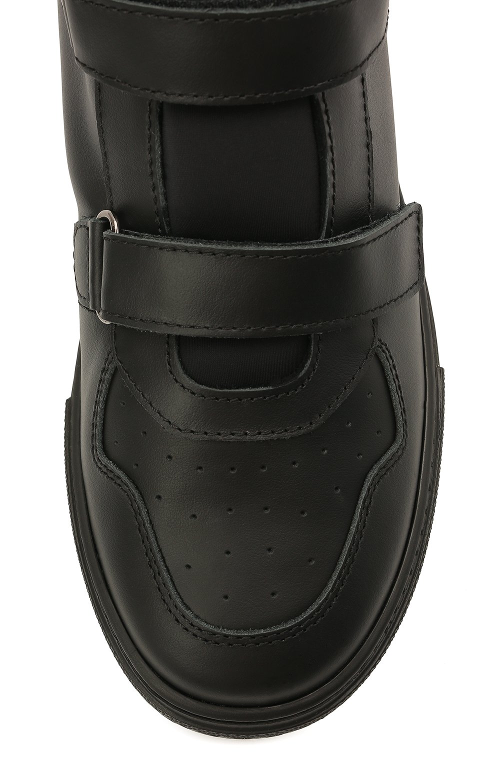 Кожаные кеды с мехом IL GUFO черного цвета по цене 30700 руб., арт. G873/VITELL0 M0VIE/35-42, фото 4 Кожаные кеды с мехом IL GUFO, арт. G873/VITELL0 M0VIE/35-42, фото 4