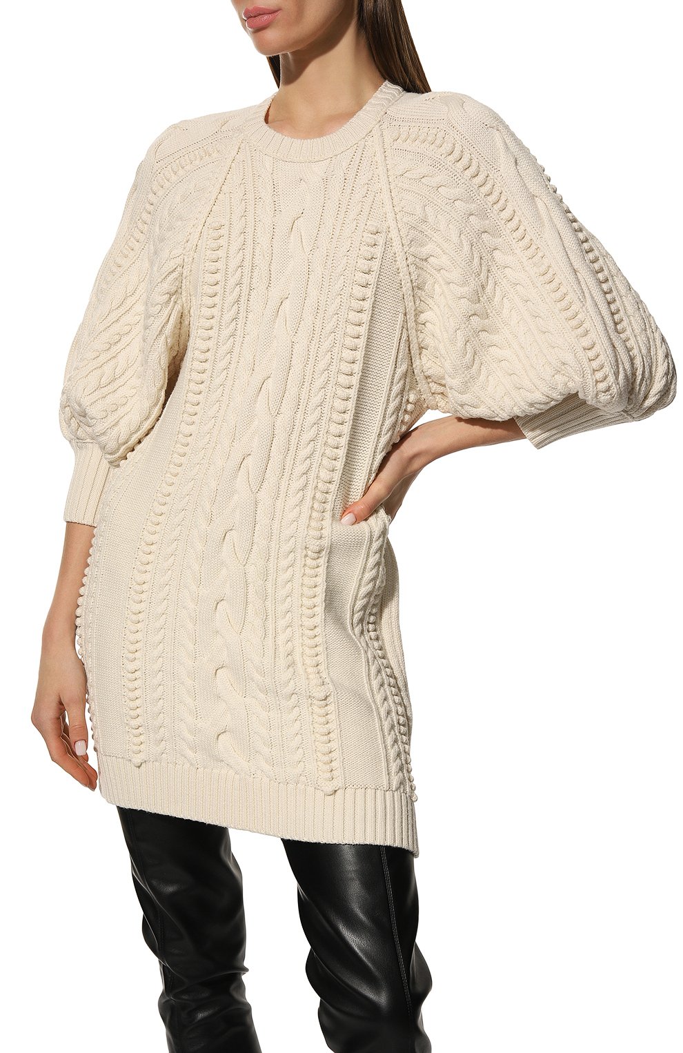 Шерстяное платье DICE KAYEK кремового цвета по цене 99500 руб., арт. FW22K80710/PSM, фото 3 Шерстяное платье DICE KAYEK, арт. FW22K80710/PSM, фото 3