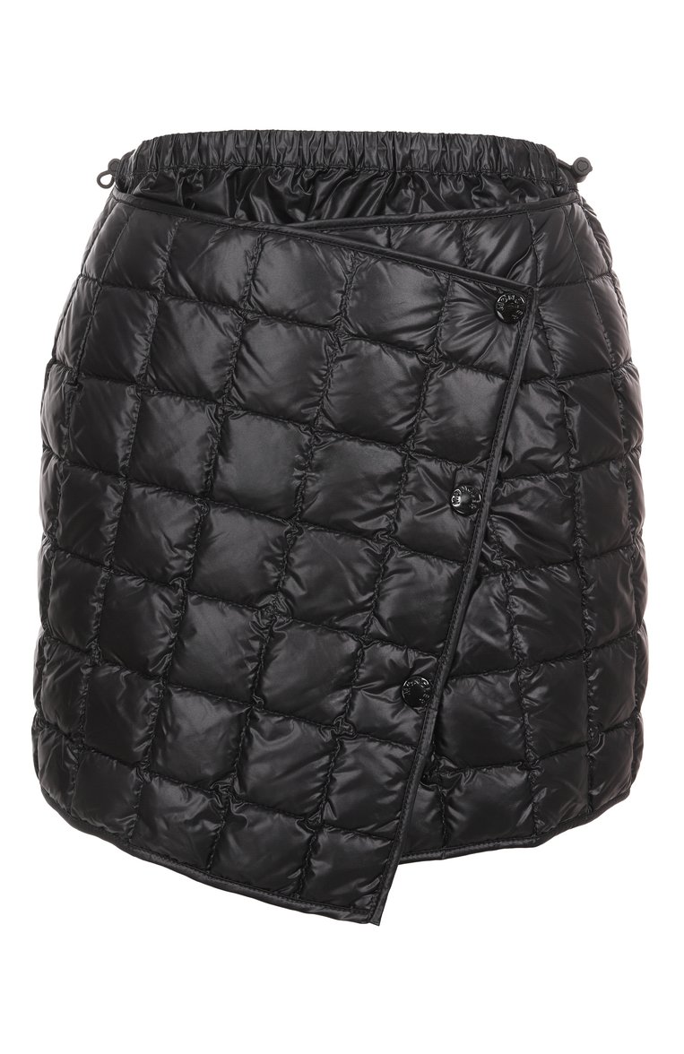 Женская пуховая юбка MONCLER черного цвета, арт. 2D00001/595ZZ | Фото 1 (Длина Ж (юбки, платья, шорты): Мини; Материал внешний: Синтетический материал; Стили: Кэжуэл; Автоматизация ТО: Проставлено; Автоматизация состава: Проставлено)