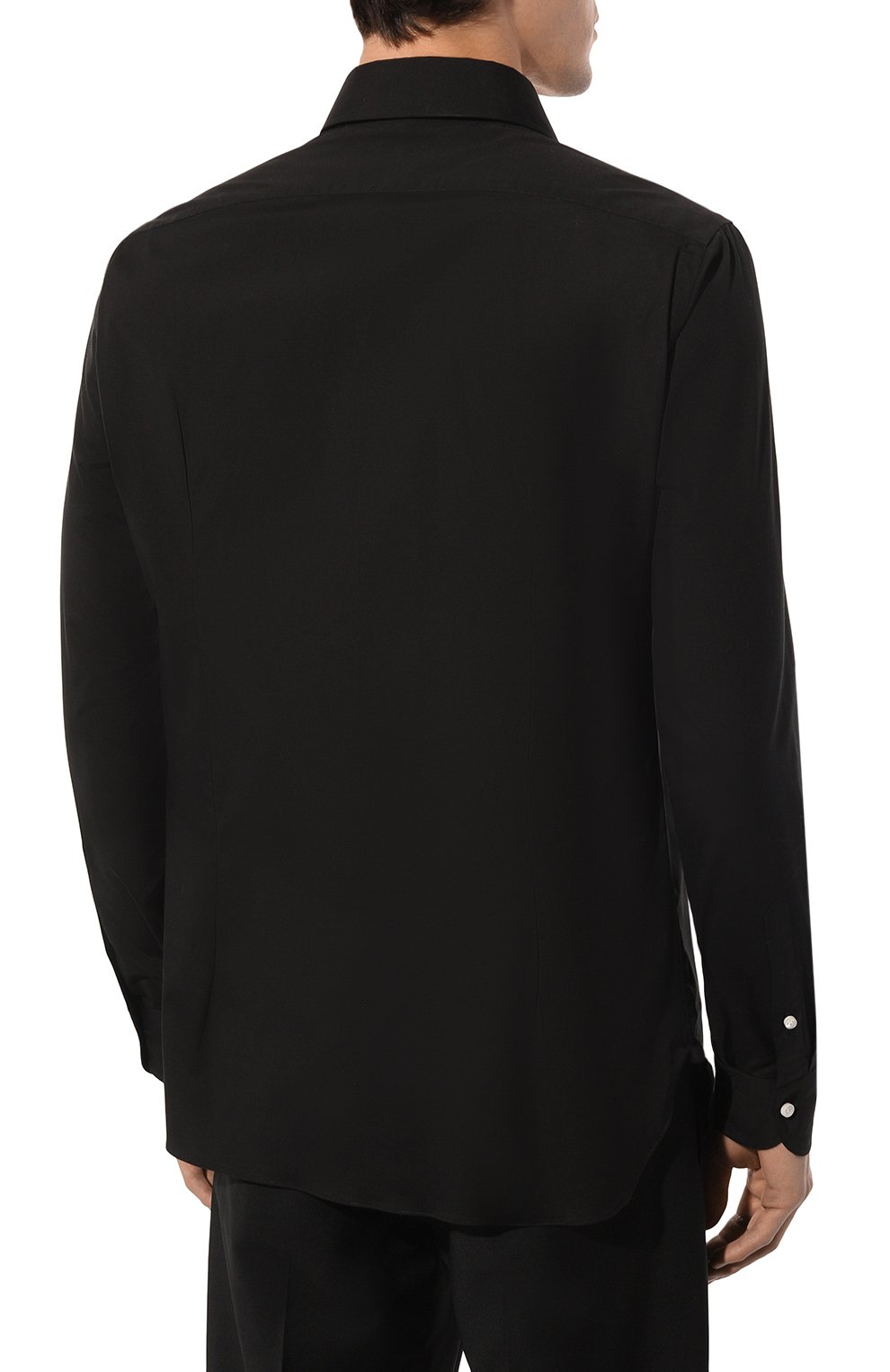 Хлопковая сорочка LUIGI BORRELLI черного цвета по цене 38950 руб., арт. PS40074, фото 4 Хлопковая сорочка LUIGI BORRELLI, арт. PS40074, фото 4