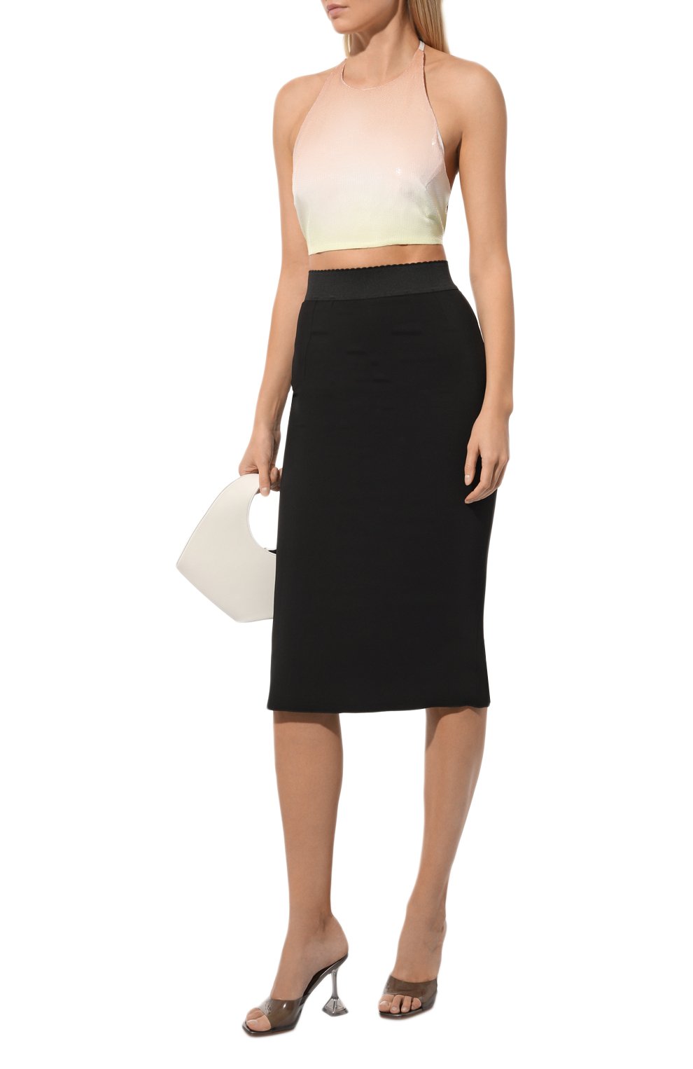 Юбка из вискозы DOLCE & GABBANA черного цвета по цене 69950 руб., арт. F4A1FT/GDB0M, фото 2 Юбка из вискозы DOLCE & GABBANA, арт. F4A1FT/GDB0M, фото 2