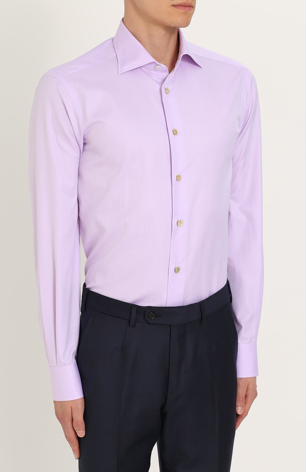 Хлопковая сорочка с воротником акула KITON, арт. UCIH0003712005, фото 3