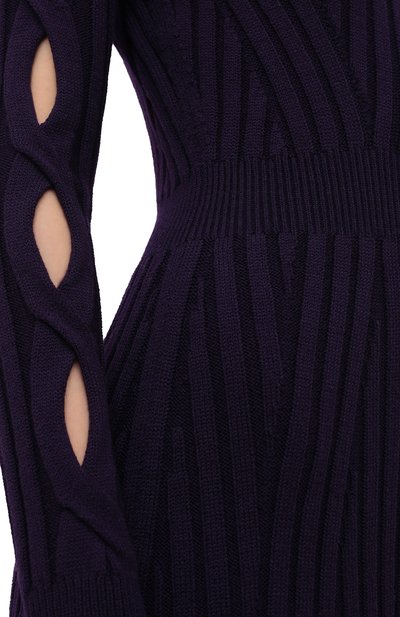 Шерстяное платье ALEXANDER MCQUEEN фиолетового цвета по цене 134500 руб., арт. 633684/Q1AQH, фото 5 Шерстяное платье ALEXANDER MCQUEEN, арт. 633684/Q1AQH, фото 5