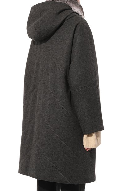 Кашемировое пальто pola с капюшоном из меха шиншиллы FURLAND, арт. 0237804830179200110, фото 4