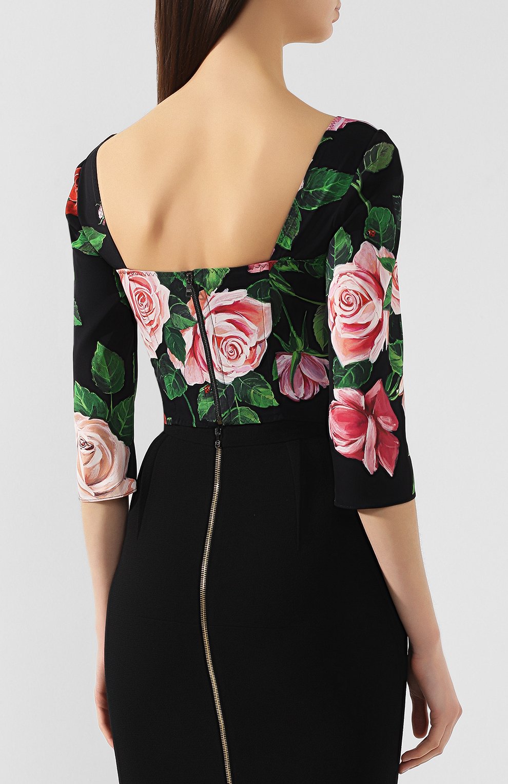 Шелковый топ DOLCE & GABBANA разноцветного цвета по цене 140500 руб., арт. F73G0T/FSAX7, фото 4 Шелковый топ DOLCE & GABBANA, арт. F73G0T/FSAX7, фото 4