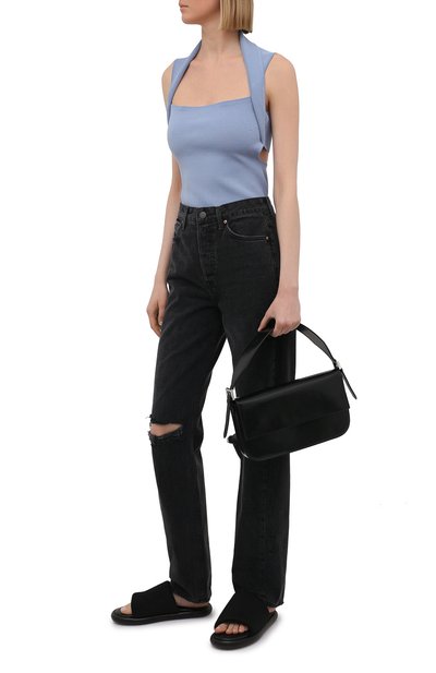 Топ NANUSHKA голубого цвета по цене 34950 руб., арт. NAIA_DUSTY BLUE_C0MPACT KNIT, фото 2 Топ NANUSHKA, арт. NAIA_DUSTY BLUE_C0MPACT KNIT, фото 2