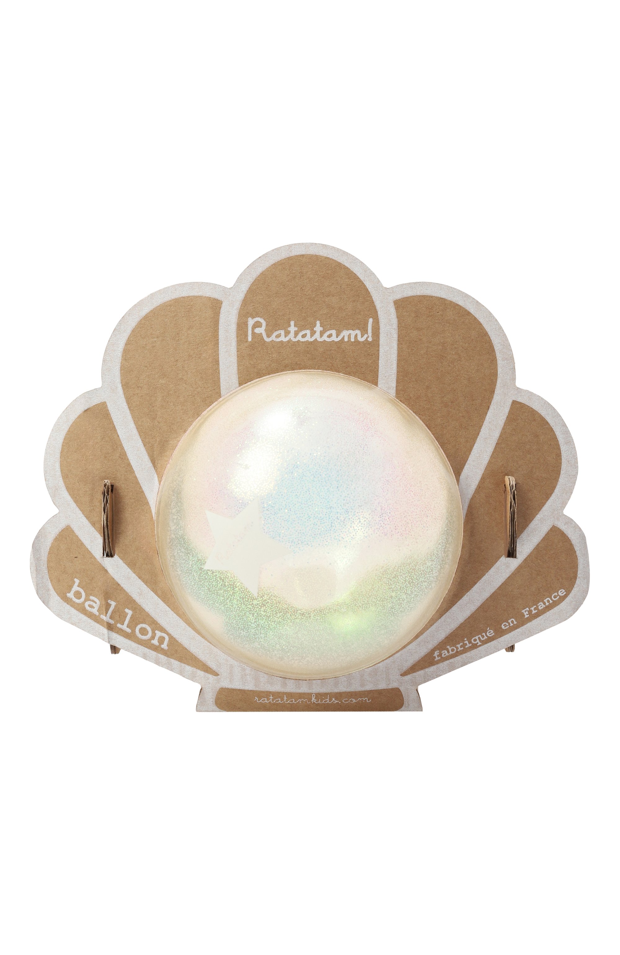 Мяч-попрыгунчик shell PLAYFOREVER, арт. B045-10 - SHELL BALL WHITE 10 CM, фото 1