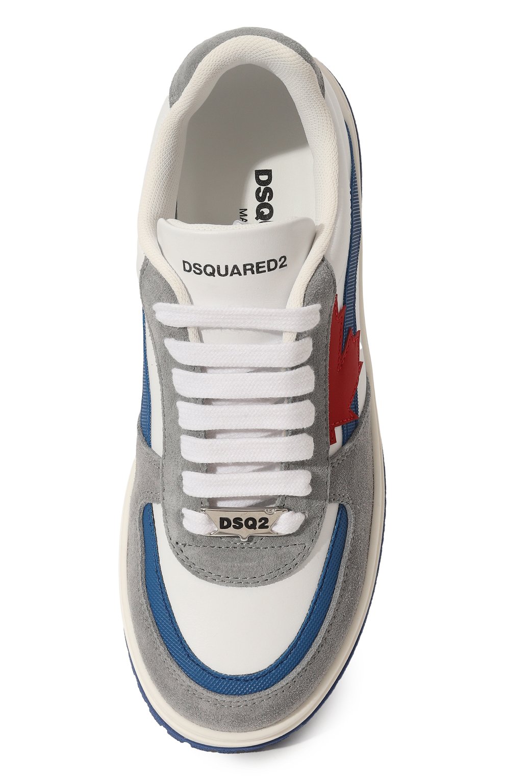 Кожаные кеды DSQUARED2 синего цвета по цене 29100 руб., арт. 77755/36-41, фото 4 Кожаные кеды DSQUARED2, арт. 77755/36-41, фото 4