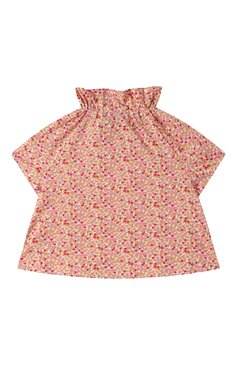 Детское хлопковая блузка IL GUFO розового цвета, арт. P25CC107C4139/2A-4A | Фото 2 (Материал сплава: Проставлено; Драгоценные камни: Проставлено; Рукава: Короткие; Случай: Повседневный; Материал внешний: Хлопок; Ростовка одежда: 3 года | 98 см, 2 года | 92 см)