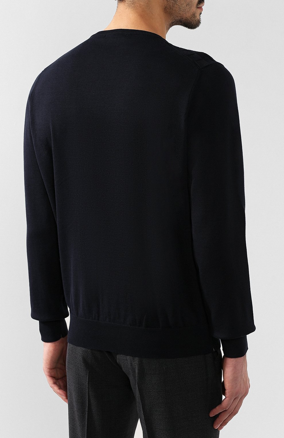 Хлопковый джемпер FIORONI темно-синего цвета по цене 49900 руб., арт. M18210A1, фото 4 Хлопковый джемпер FIORONI, арт. M18210A1, фото 4