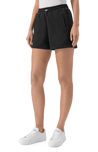Хлопковые шорты PHILIPP PLEIN черного цвета по цене 63300 руб., арт. SAFC WJT2201 PTE003N, фото 3 Хлопковые шорты PHILIPP PLEIN, арт. SAFC WJT2201 PTE003N, фото 3