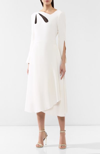 Шерстяное платье ROLAND MOURET белого цвета по цене 217000 руб., арт. SS19/S0672/F0318, фото 3 Шерстяное платье ROLAND MOURET, арт. SS19/S0672/F0318, фото 3