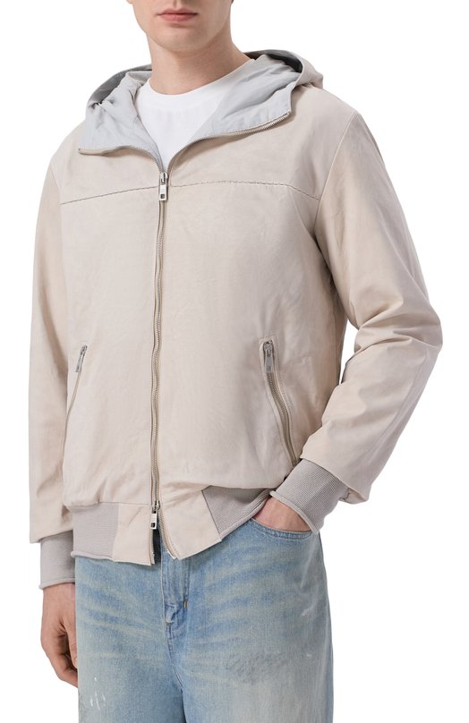 Кожаный бомбер Giorgio Brato GU26S14096NAPSTM Бежевый  GU26S14096NAPSTM Фото 3