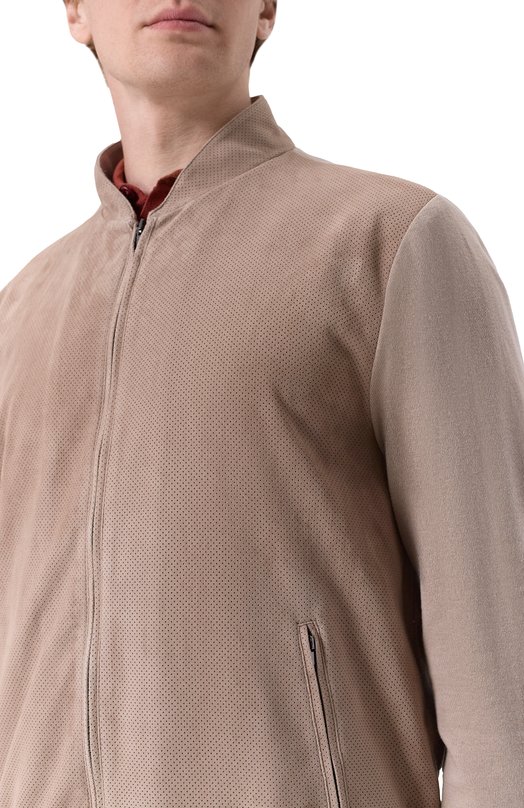 Кардиган с замшевой отделкой MVST M26.CSM.L401/PERF0RATED SUEDE/FP000-C0TT0N-CASHMER Бежевый  M26.CSM.L401/PERF0RATED SUEDE/FP000-C0TT0N-CASHMER Фото 5
