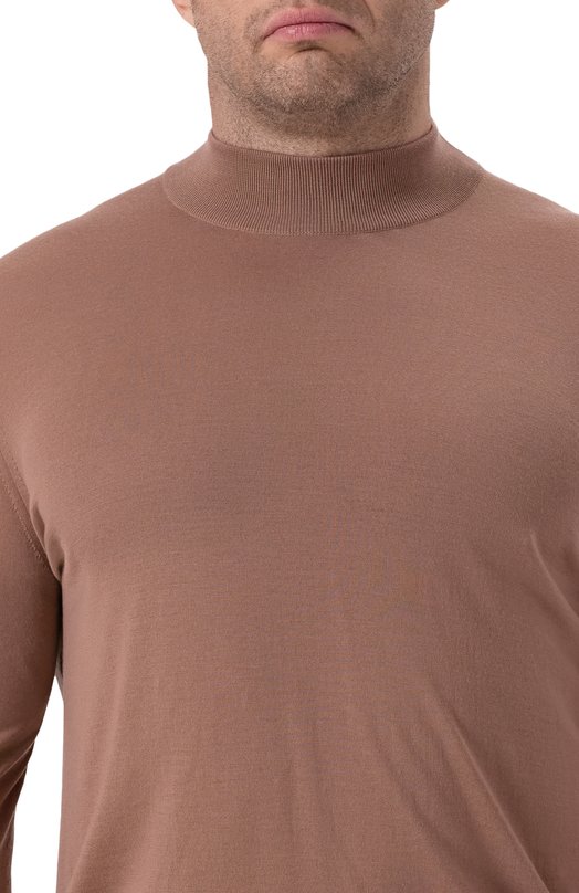 Шерстяная водолазка Kiton UMK08971889 Бежевый  UMK08971889 Фото 5