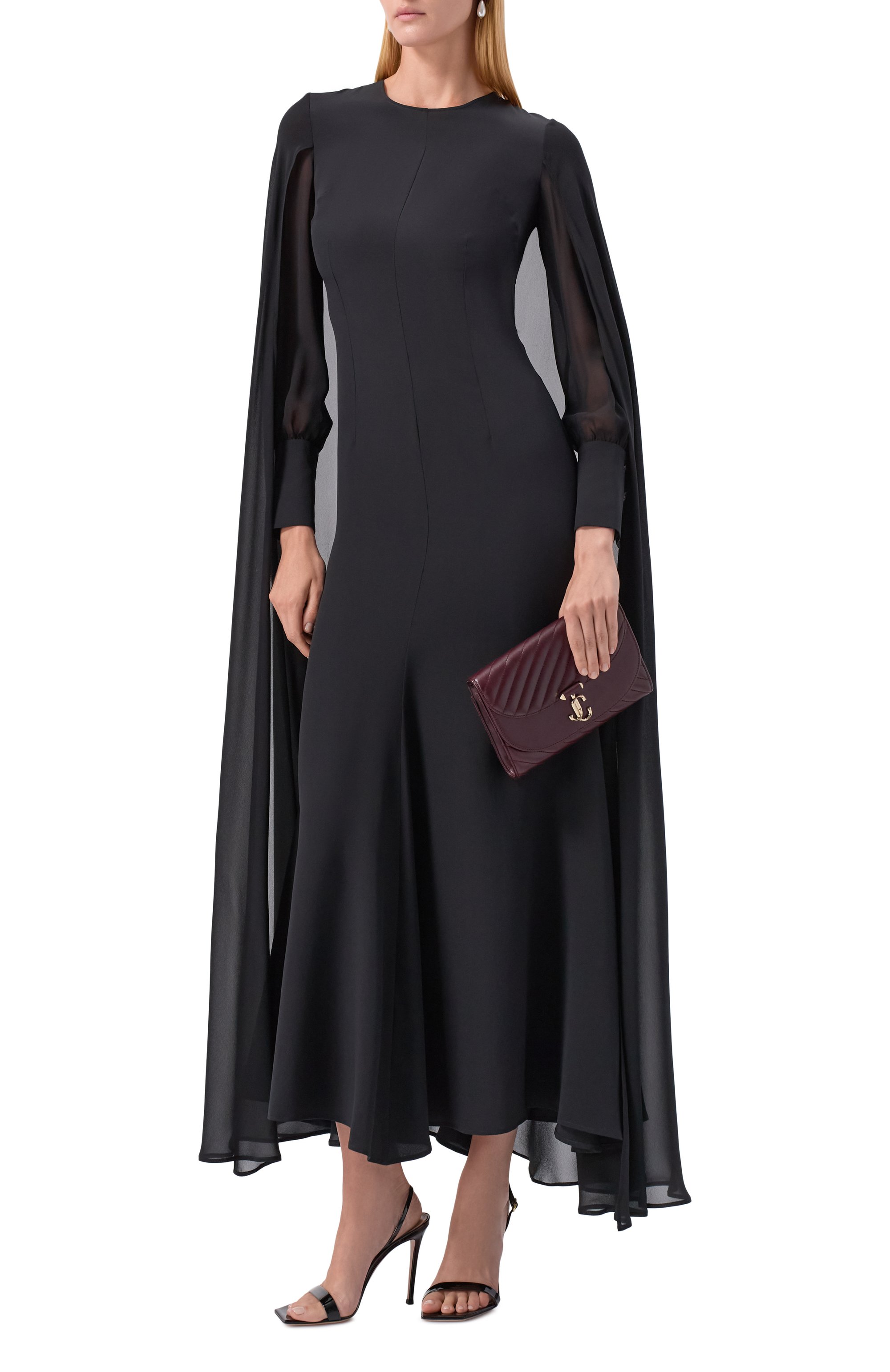 Клатч curve JIMMY CHOO темно-бордового цвета по цене 153500 руб., арт. AVNCURVECLUTCHHBU, фото 7 Клатч curve JIMMY CHOO, арт. AVNCURVECLUTCHHBU, фото 7