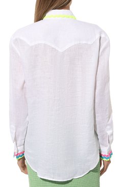 Женская льняная рубашка MC2 SAINT BARTH белого цвета, арт. STBW/AMAYA TEX/00568D | Фото 4 (Рукава: Длинные; Женское Кросс-КТ: Рубашка-одежда; Длина (для топов): Стандартные; Материал сплава: Проставлено; Стили: Спорт-шик; Материал внешний: Лен; Драгоценные камни: Проставлено)
