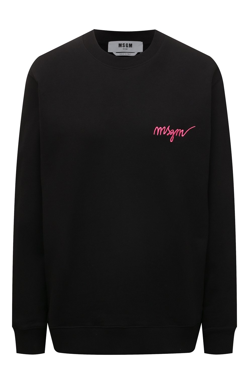 Хлопковый свитшот MSGM черного цвета по цене 20700 руб., арт. 3241MDM543 227299, фото 1 Хлопковый свитшот MSGM, арт. 3241MDM543 227299, фото 1